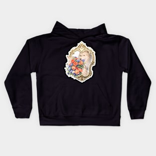 Lone Wolf With Flowers Kids Hoodie